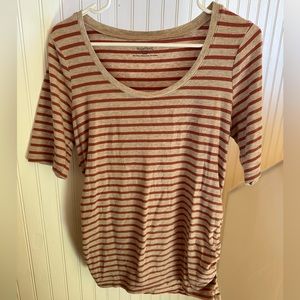 Maternity top, ruched sides, 3/4 sleeves